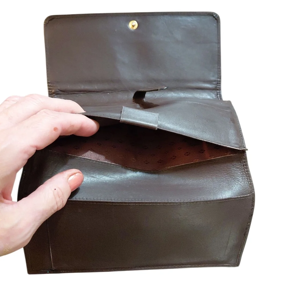 Coach Dark Brown Wallet Soft Leather Tri-fold Wallet - Picture 6 of 13